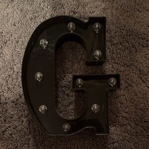 Black LED Letter G Wall Decor